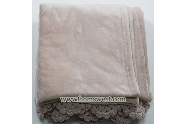 Fashion Mink Fleece Throw With Crochet Edge